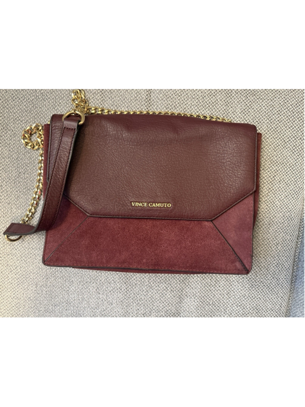 vince camuto crossbody leather purse handbag Burgundy